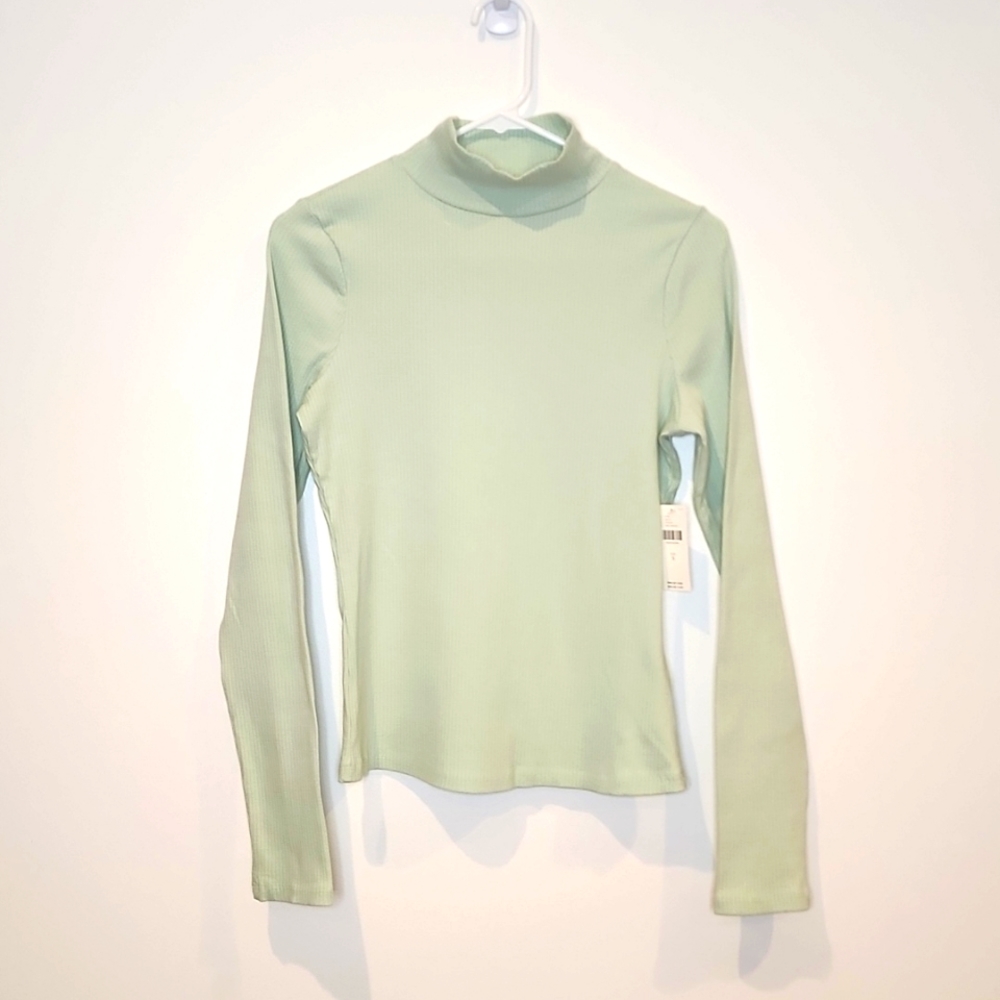 NWT Anthropologie Maeve Ribbed Turtleneck Color Mint Sz S